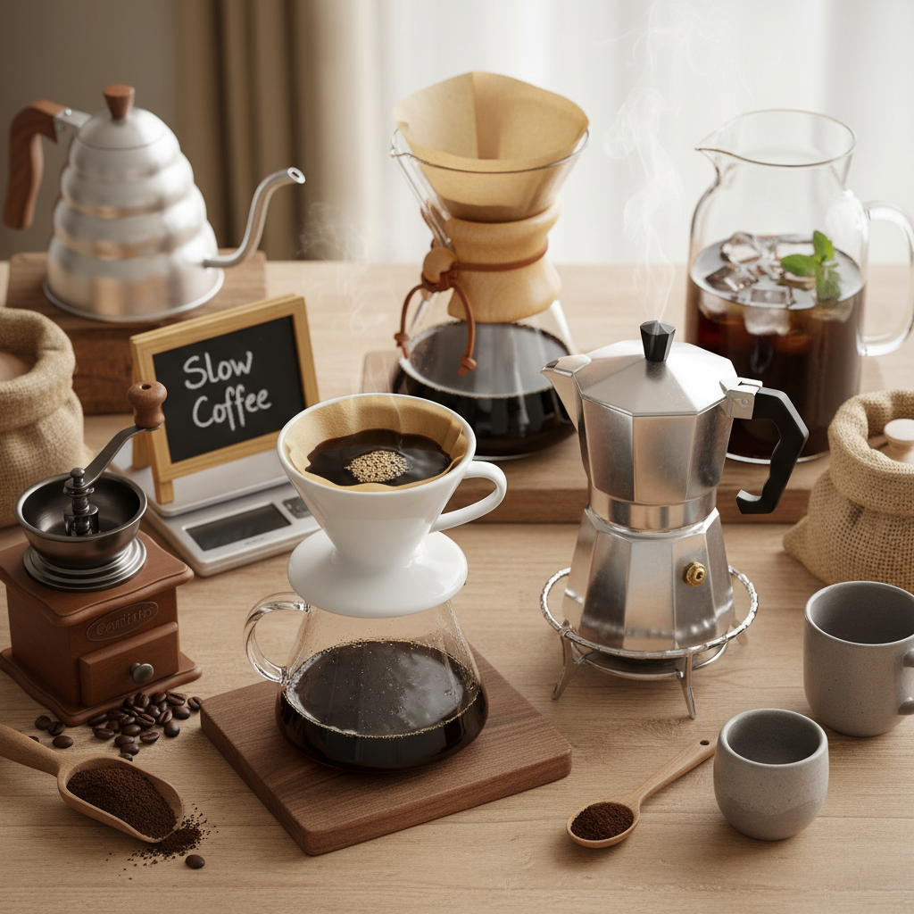 Techniques d'Extraction & Méthodes Douces (Slow Coffee)